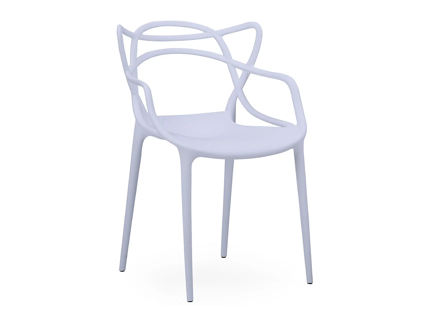 Lot de 4 chaise forme papillon en polypropylène coloris blanc - Longueur 55 x Profondeur 55 x Hauteur 83 cm