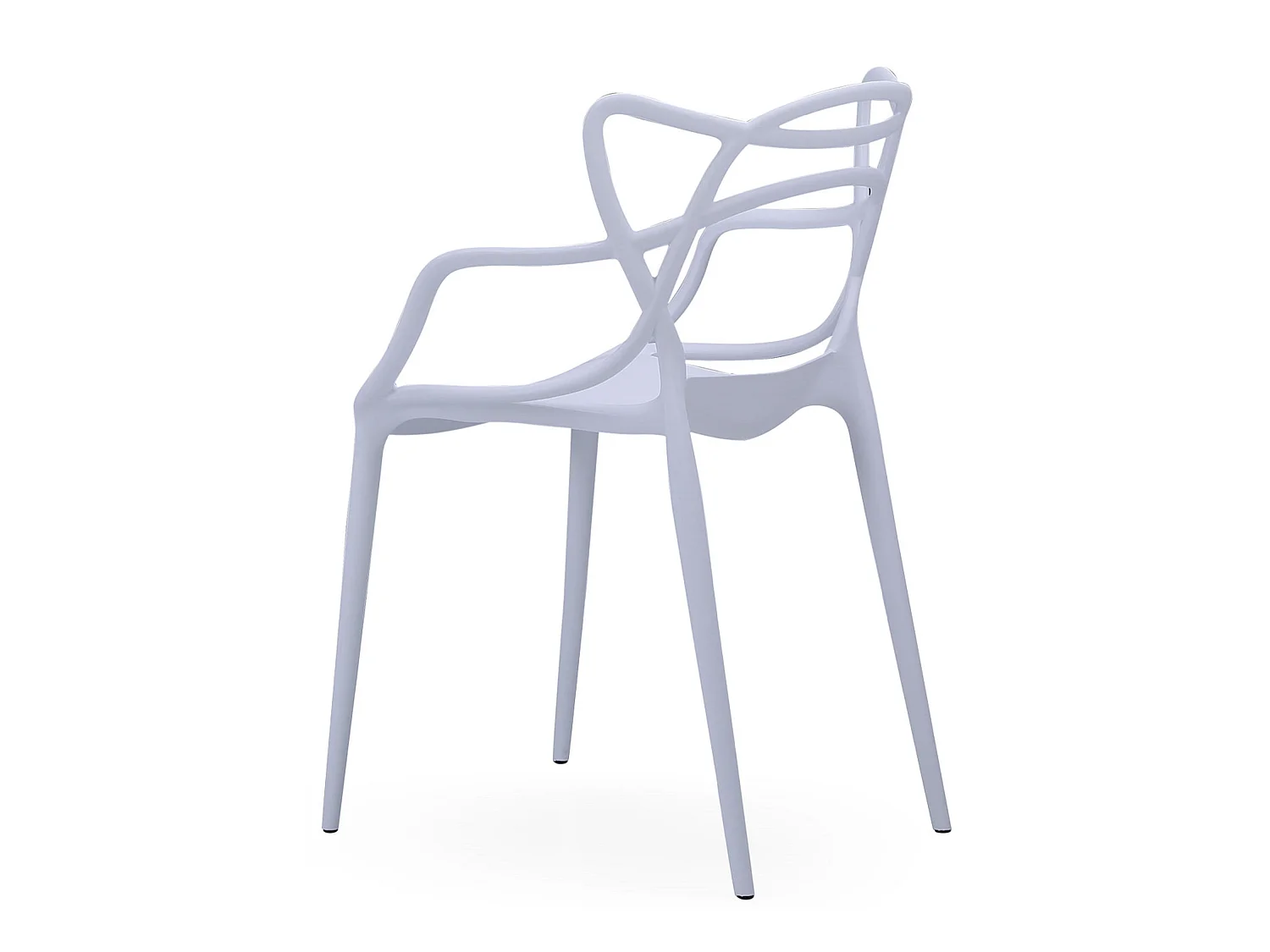 Lot de 4 chaise forme papillon en polypropylène coloris blanc - Longueur 55 x Profondeur 55 x Hauteur 83 cm