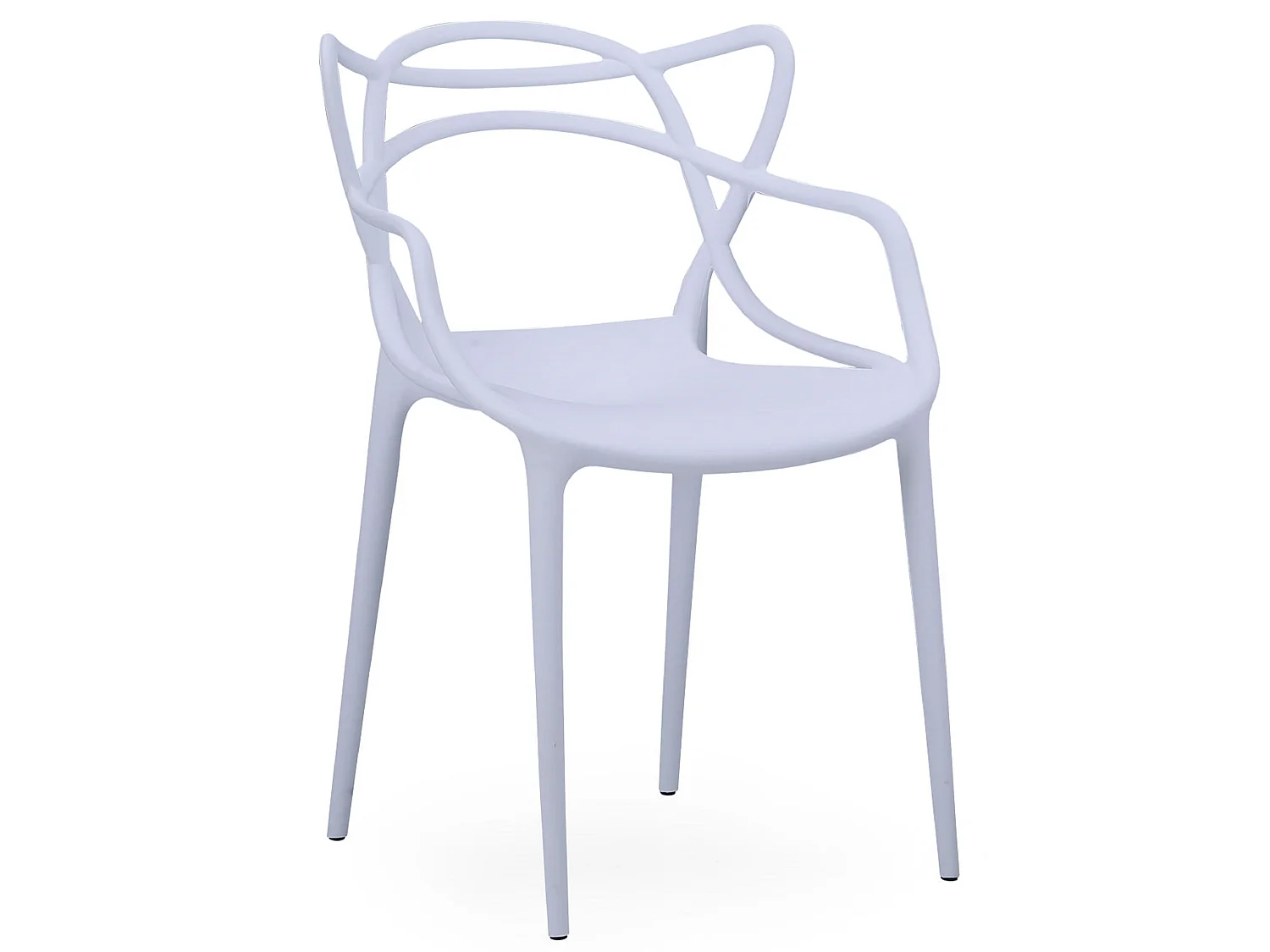 Lot de 4 chaise forme papillon en polypropylène coloris blanc - Longueur 55 x Profondeur 55 x Hauteur 83 cm