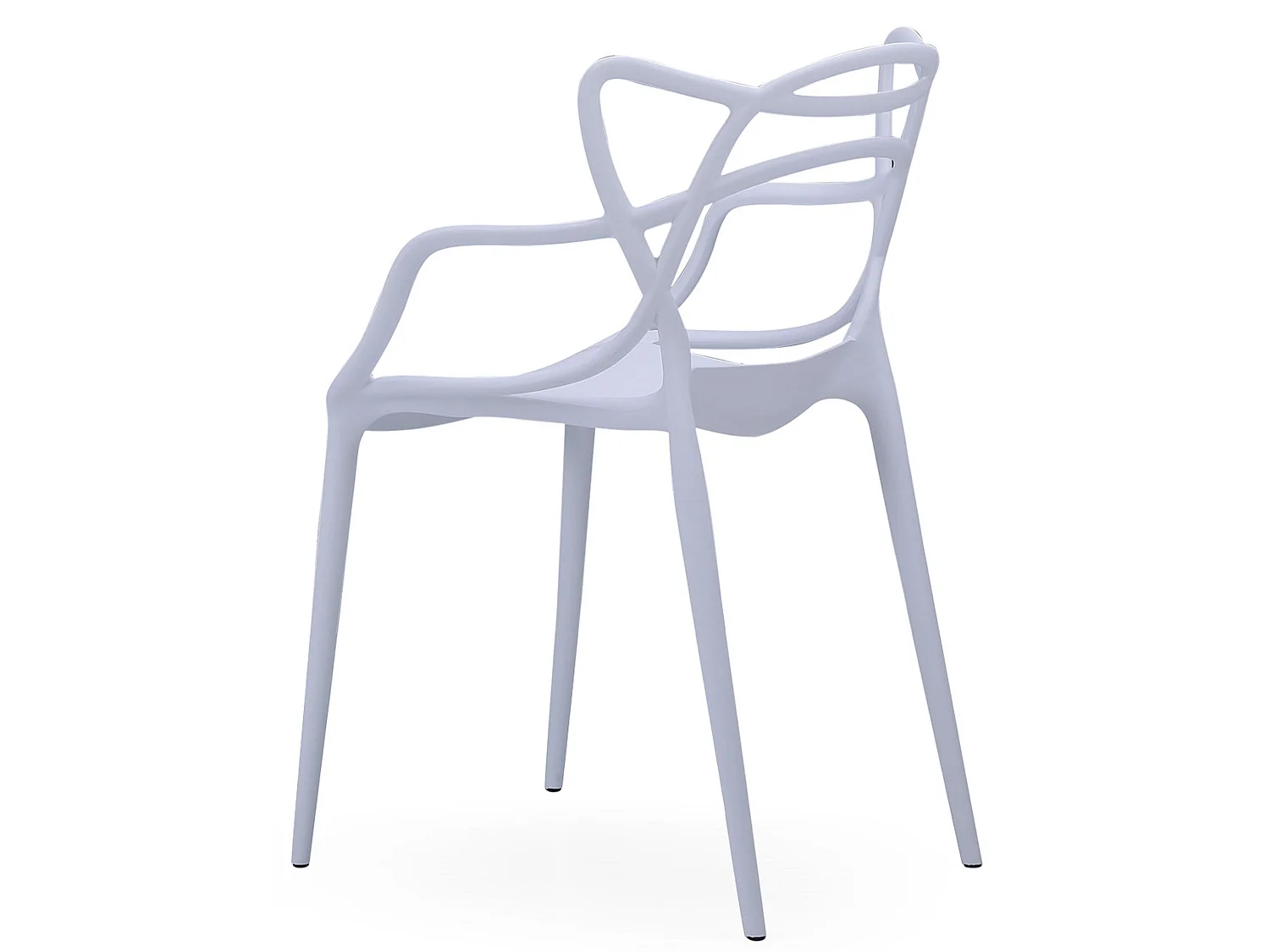 Lot de 4 chaise forme papillon en polypropylène coloris blanc - Longueur 55 x Profondeur 55 x Hauteur 83 cm