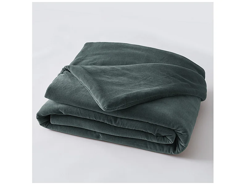 Edredon velours de coton Cesar ardoise
