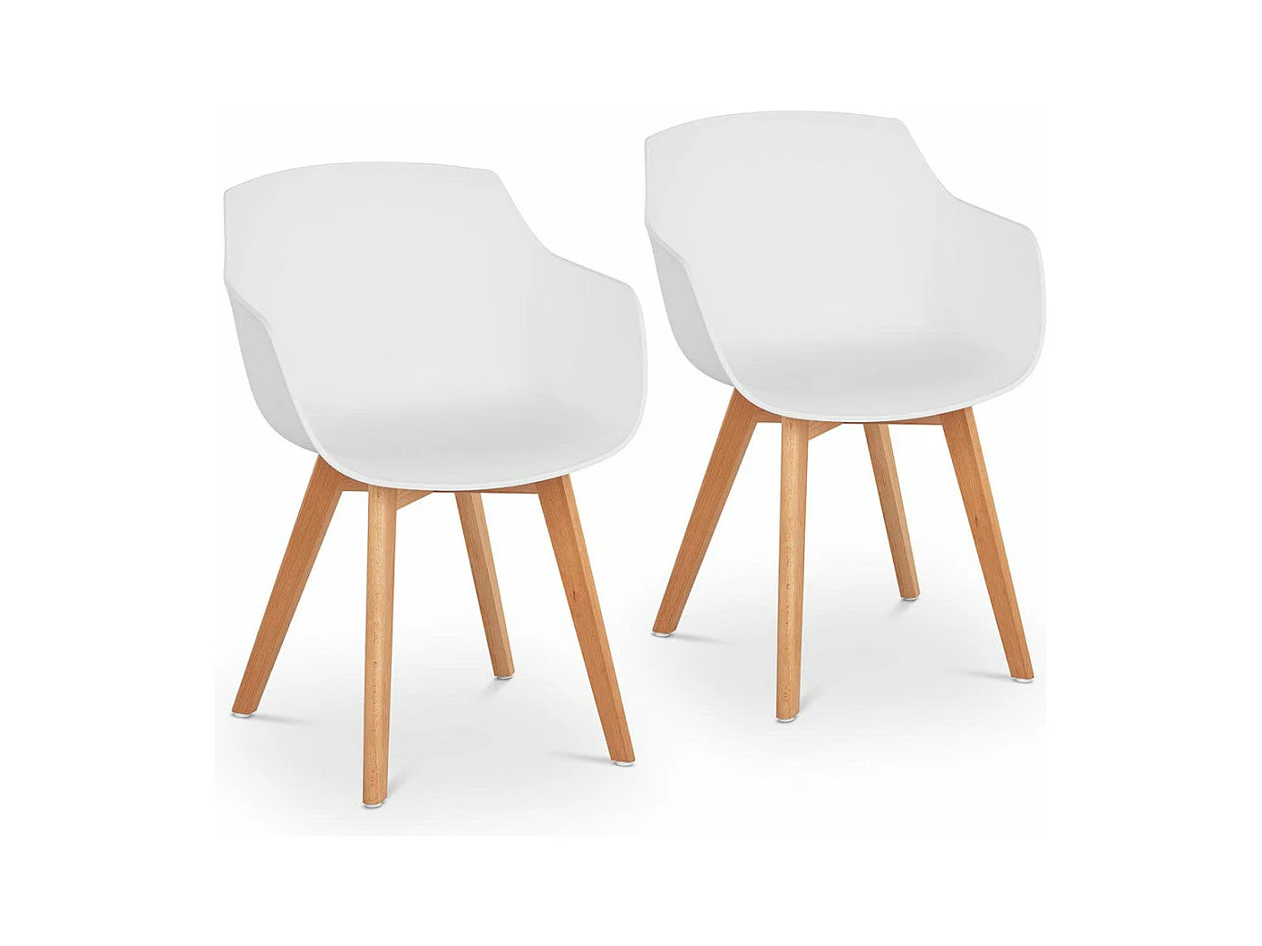 Lot de 2 chaises salon salle à manger 150 kg max surface d'assise de 41 x 40 cm coloris blanc 14_0000871