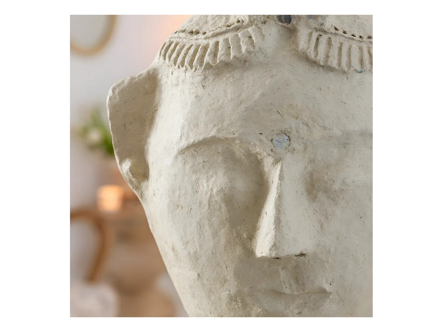 Sculpture buste femme en papier mâché Antoine