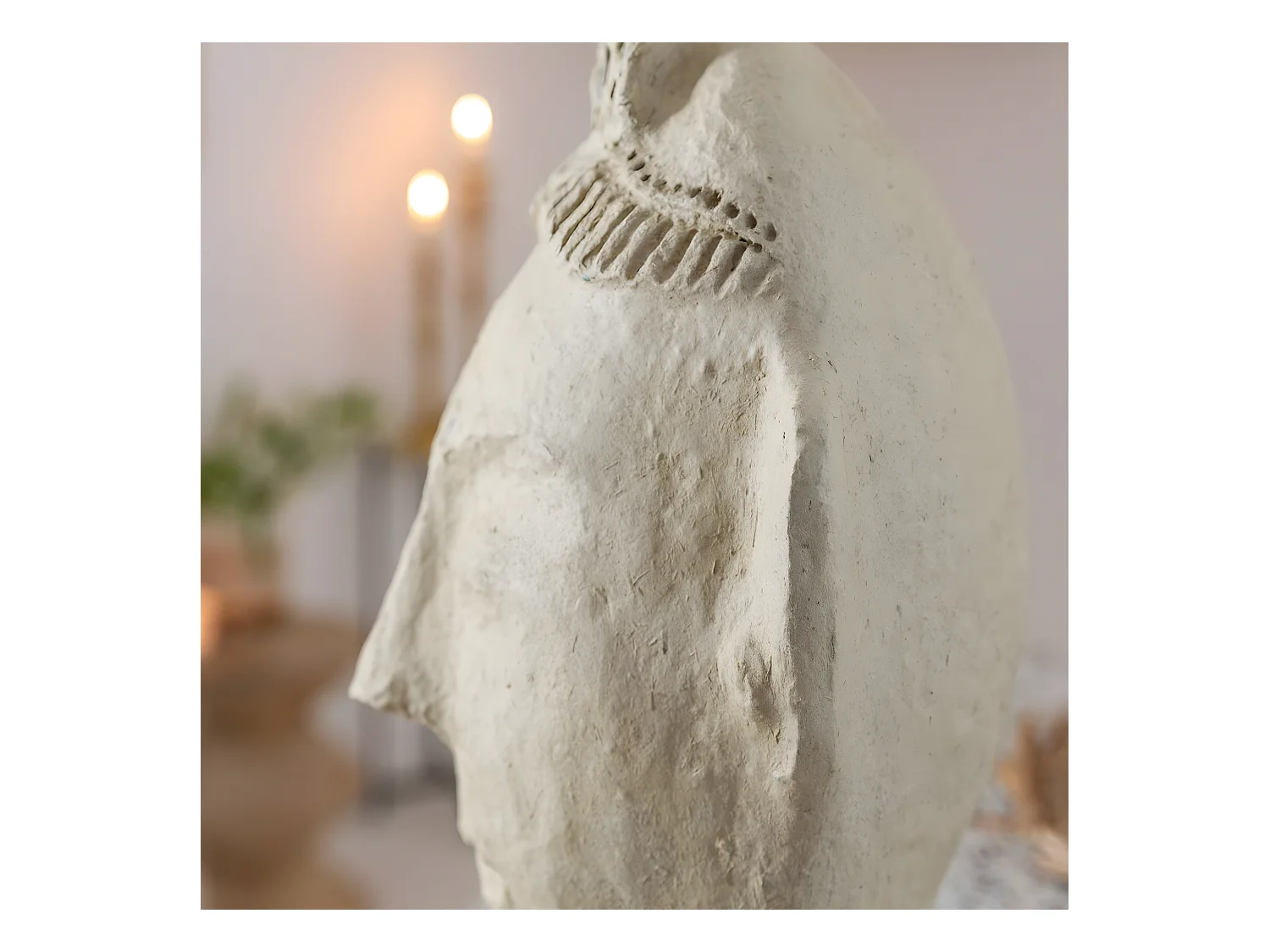 Sculpture buste femme en papier mâché Antoine