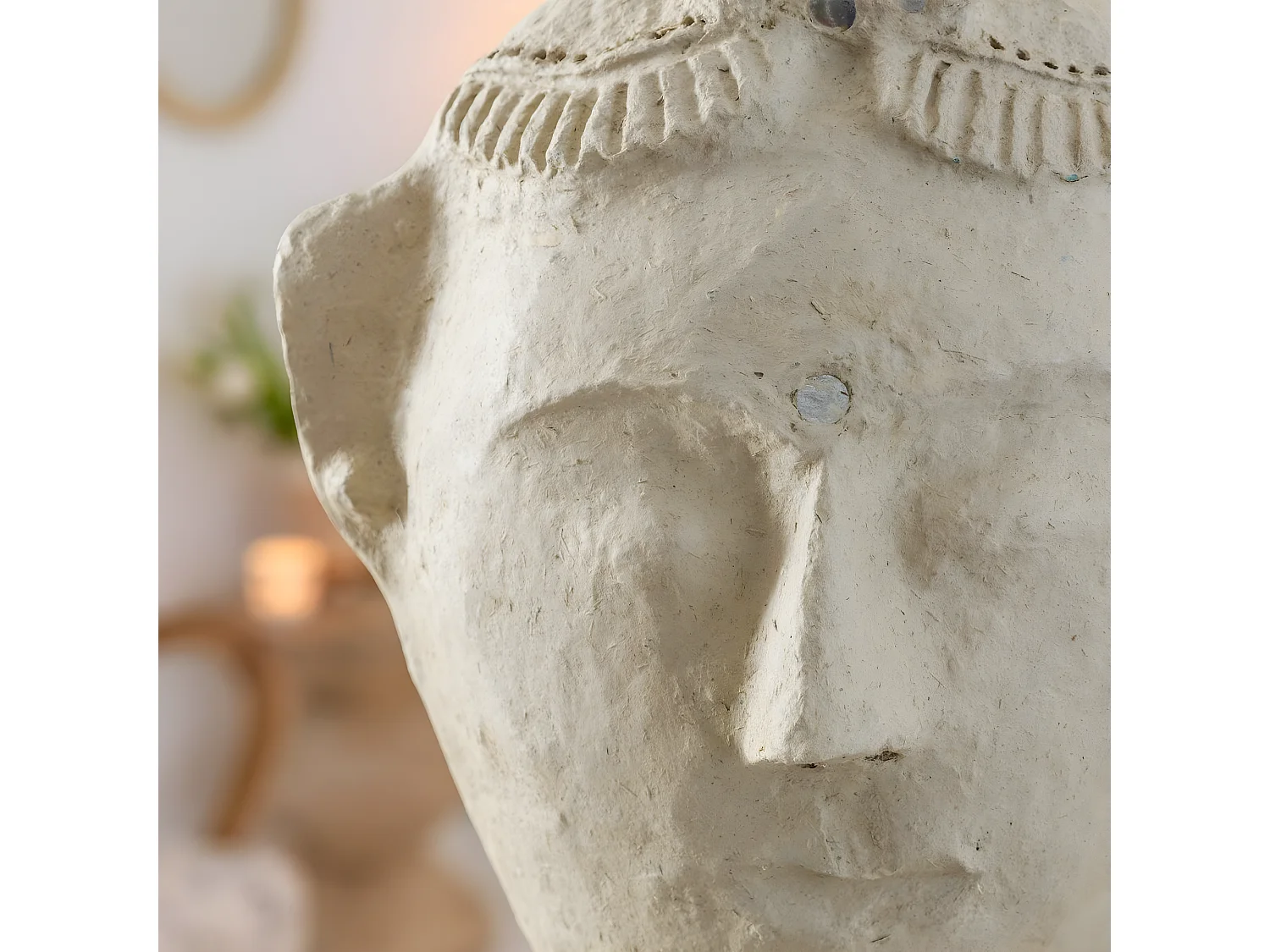 Sculpture buste femme en papier mâché Antoine