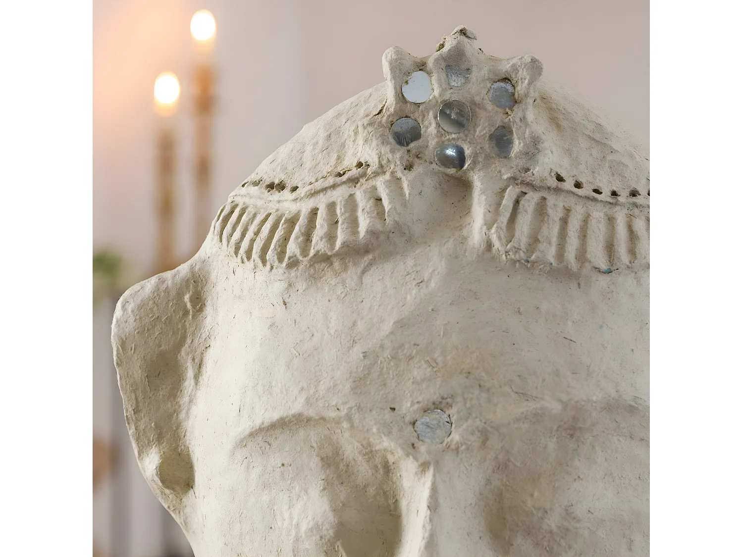 Sculpture buste femme en papier mâché Antoine