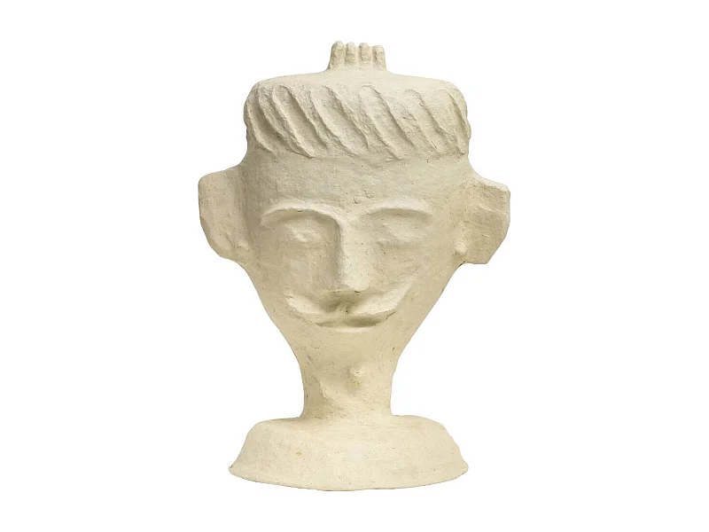 Sculpture buste homme en papier mâché Antoine