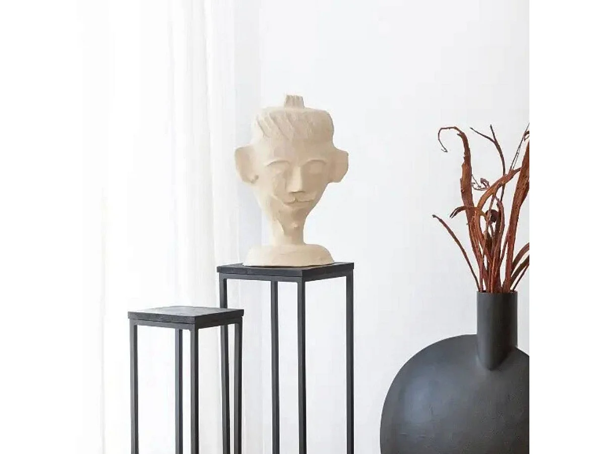 Sculpture buste homme en papier mâché Antoine