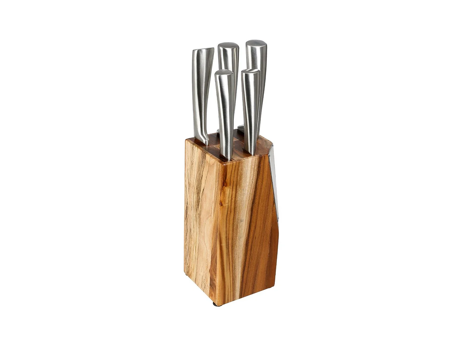 Bloc 5 Couteaux "Acacia" 35cm Naturel & Argent