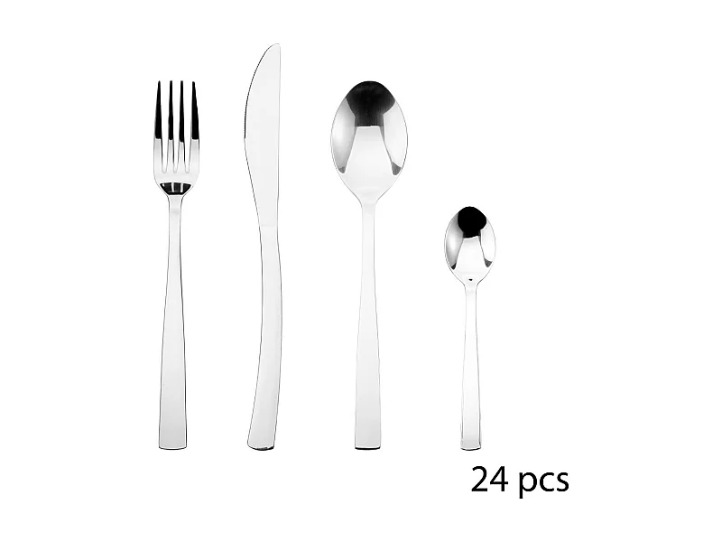 Ménagère Inox 24 Pièces "Olympe" 22cm Argent