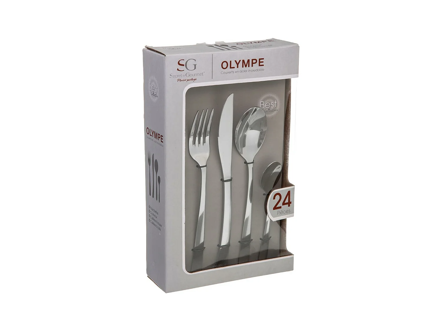 Ménagère Inox 24 Pièces "Olympe" 22cm Argent