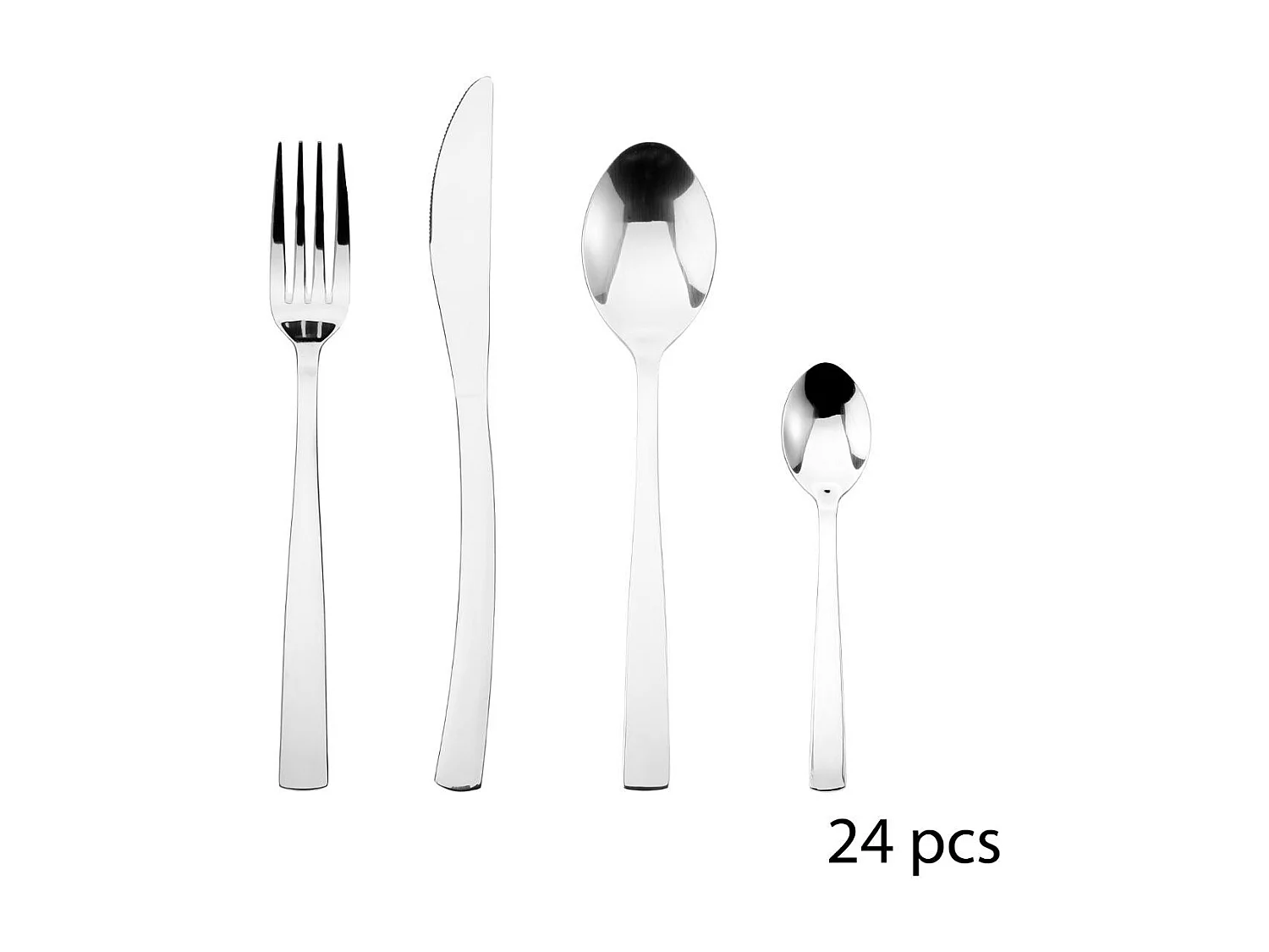 Ménagère Inox 24 Pièces "Olympe" 22cm Argent