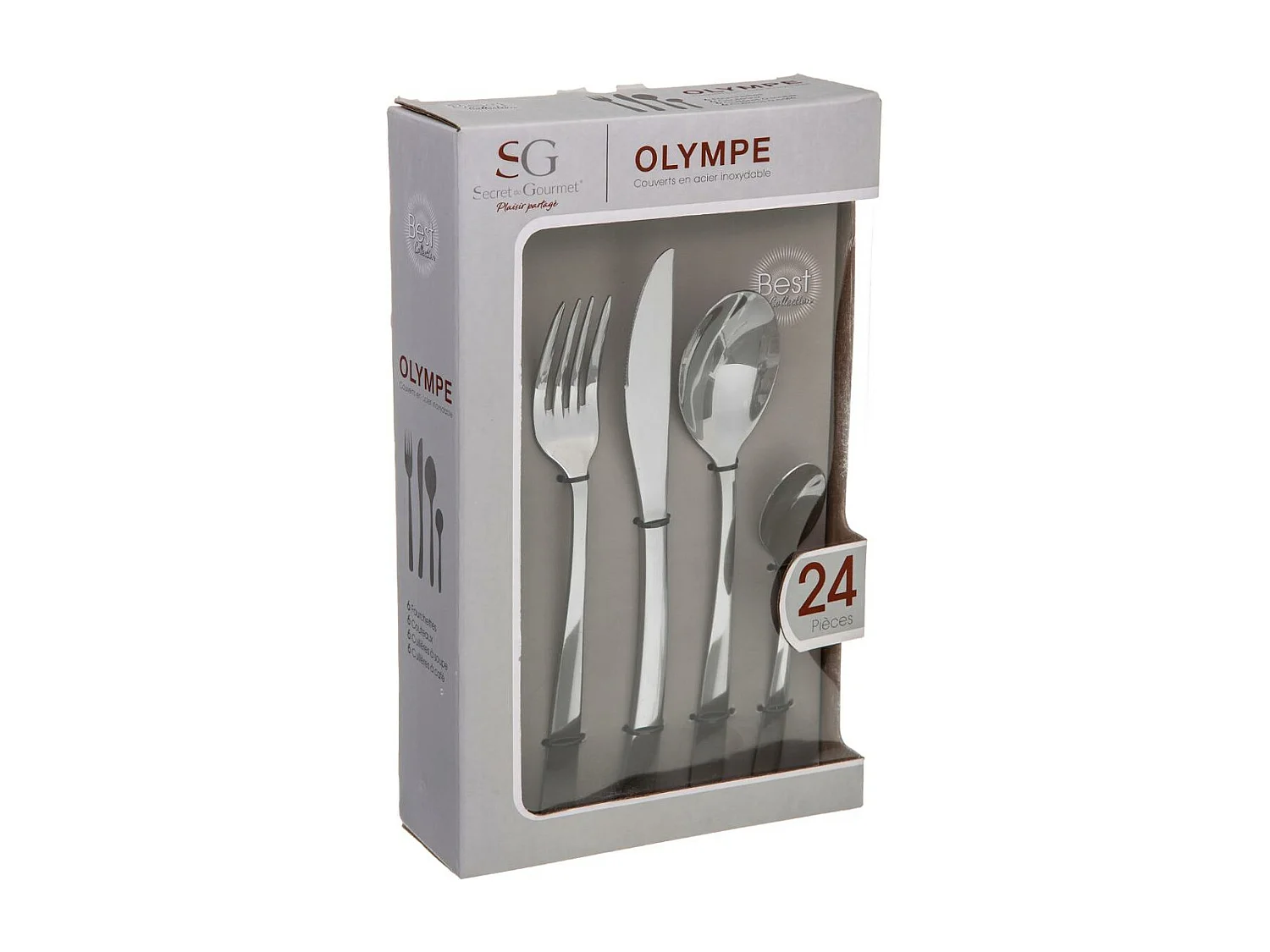 Ménagère Inox 24 Pièces "Olympe" 22cm Argent