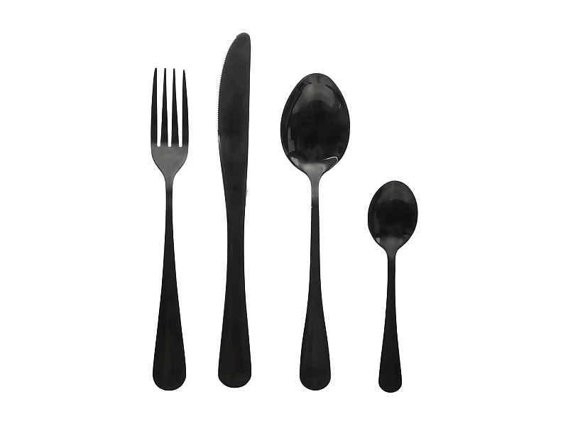 Ménagère 16 Pièces "Shadow" 20cm Noir