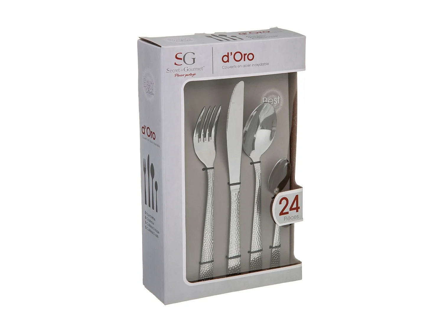 Ménagère Inox 24 Pièces "Doro" 23cm Argent