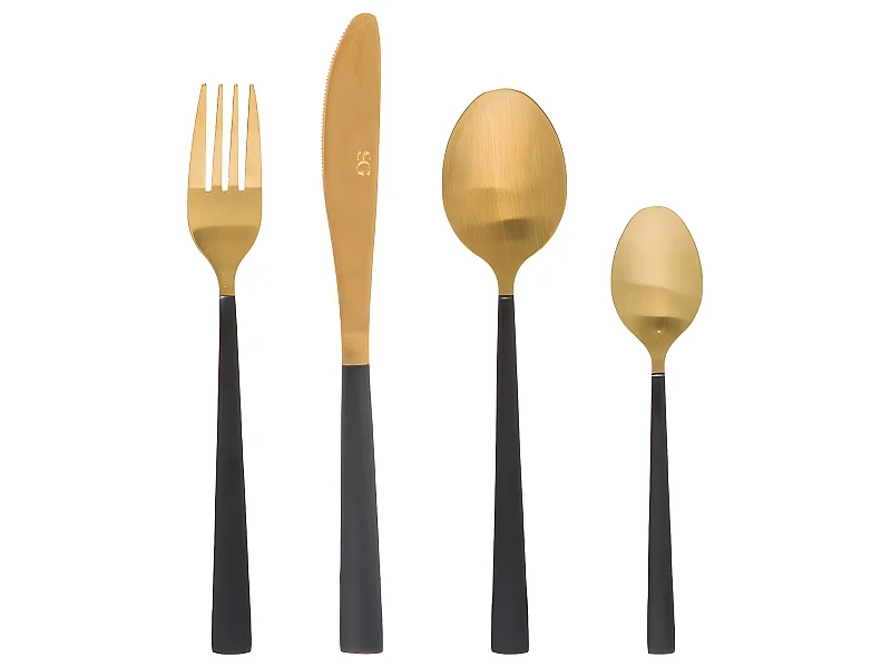 Ménagère 16 Pièces Inox "Jungle Électro" 27cm Or