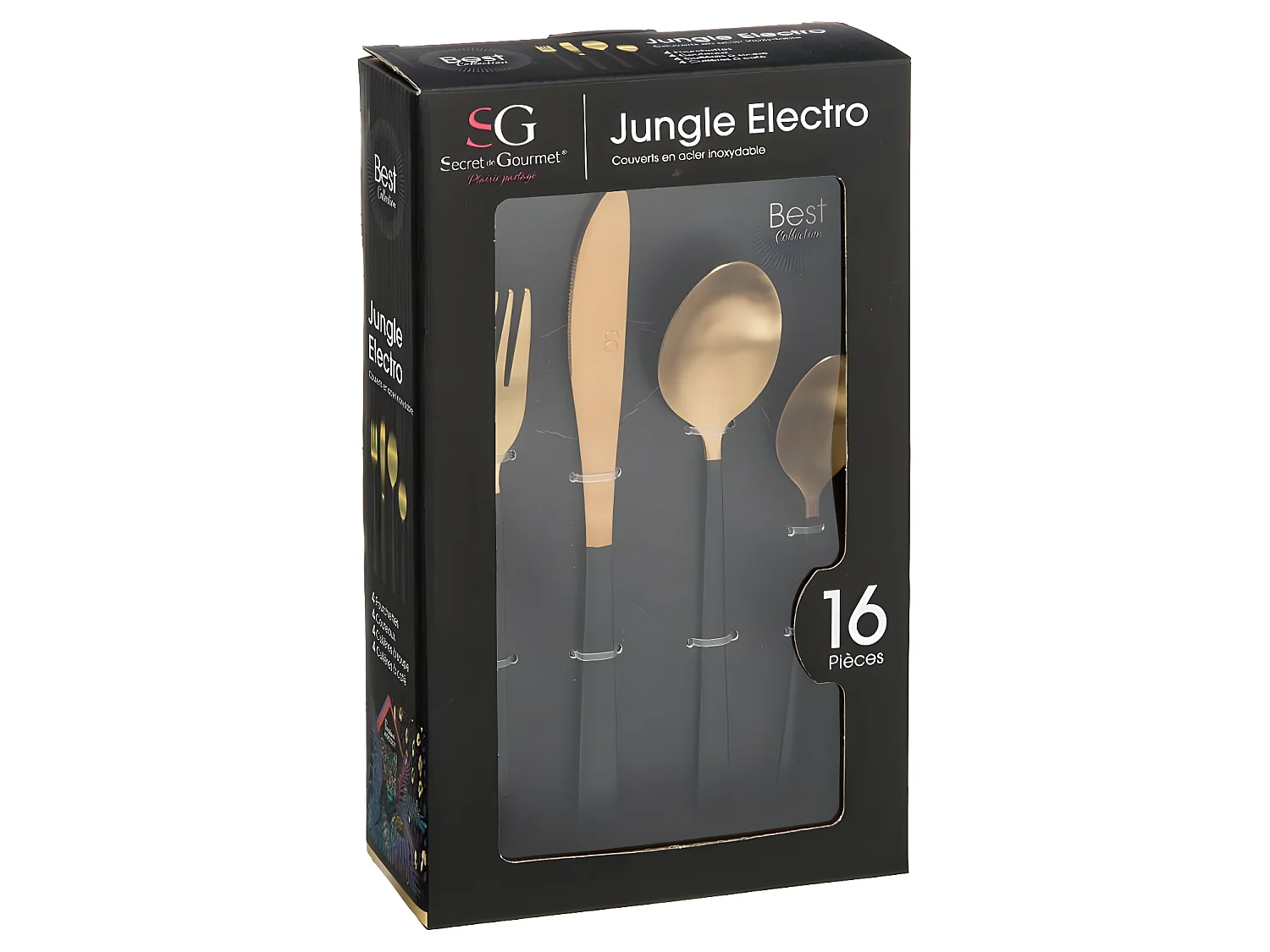 Ménagère 16 Pièces Inox "Jungle Électro" 27cm Or