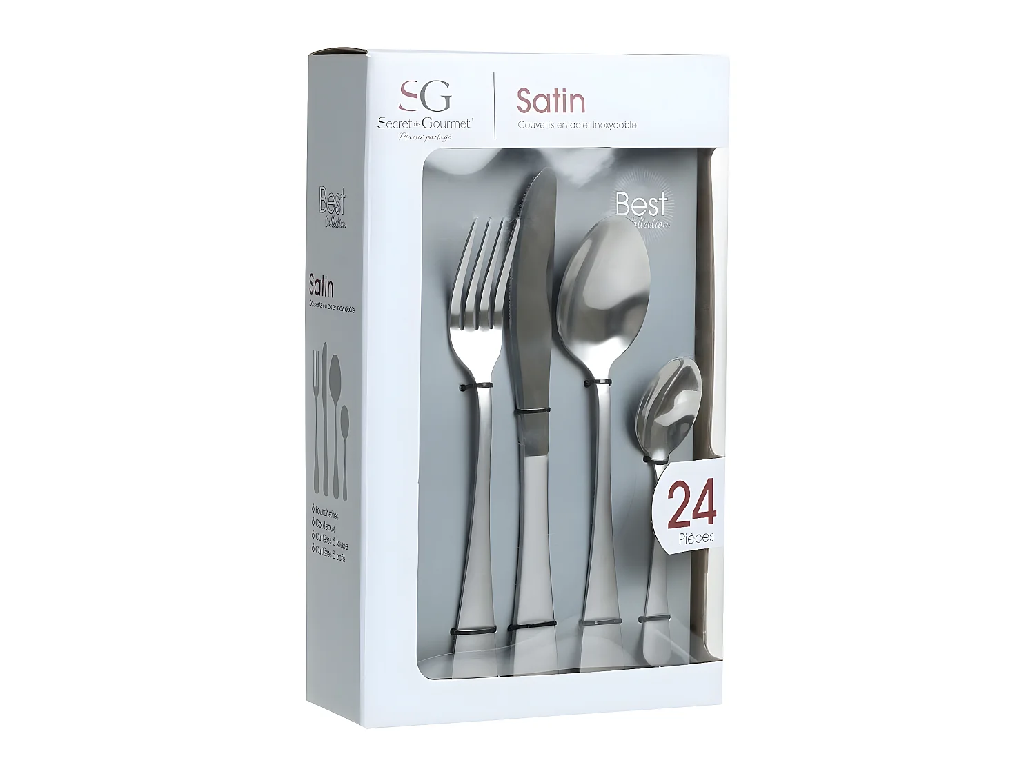 Ménagère 24 Pièces Inox "Satin" 27cm Argent