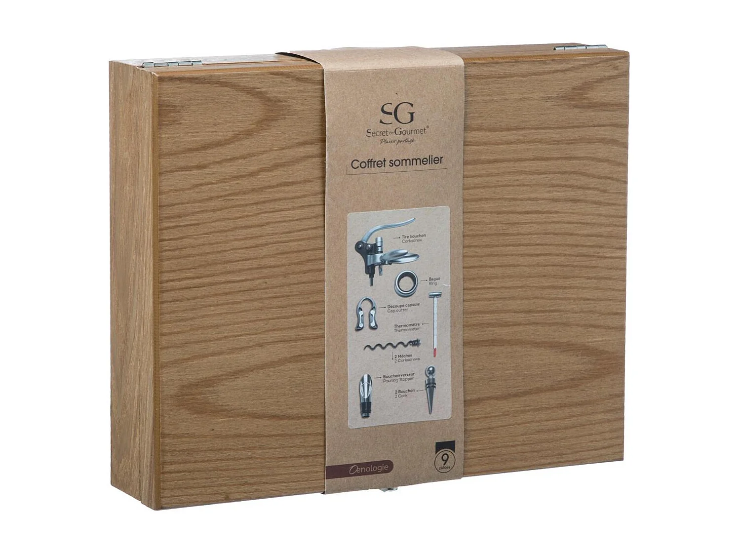 Coffret 9 Pièces Sommelier "Marc" 27cm Naturel