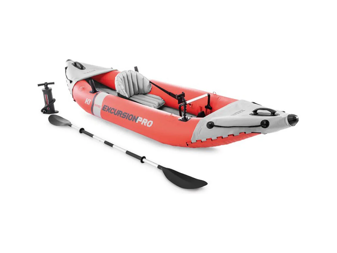 Kit canoë gonflable 1 place Excursion Pro K1 avec rames et gonfleur - Intex
