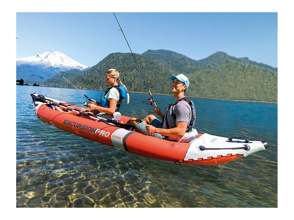 Kit canoë gonflable 1 place Excursion Pro K1 avec rames et gonfleur - Intex