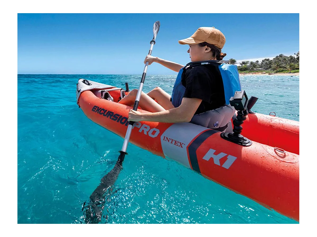 Kit canoë gonflable 1 place Excursion Pro K1 avec rames et gonfleur - Intex
