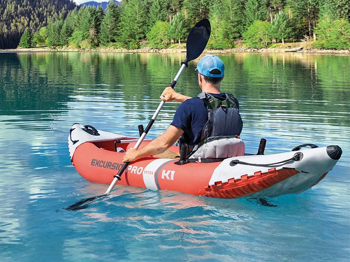 Kit canoë gonflable 1 place Excursion Pro K1 avec rames et gonfleur - Intex