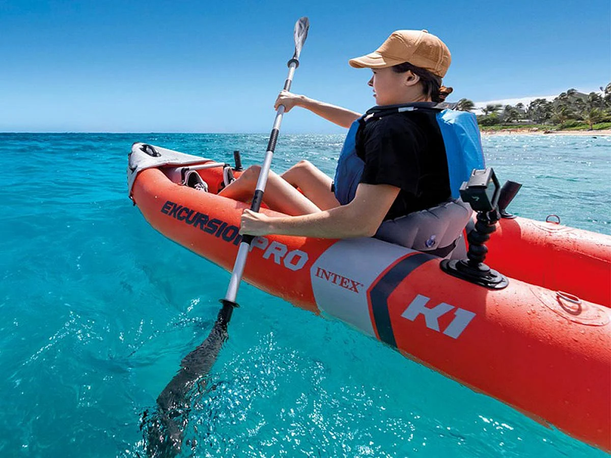 Kit canoë gonflable 1 place Excursion Pro K1 avec rames et gonfleur - Intex