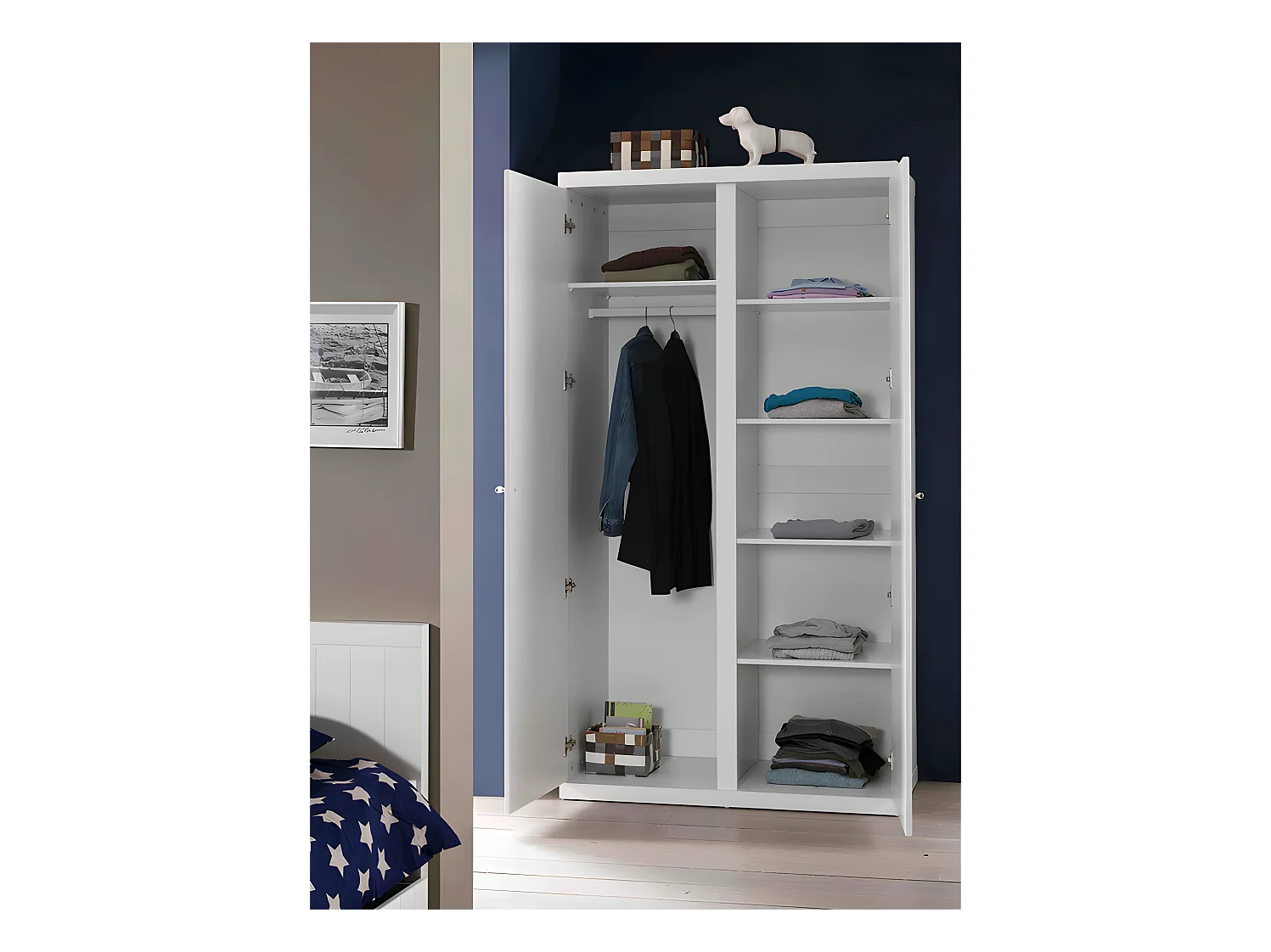Armoire 2 Portes "Robin" 204cm Blanc