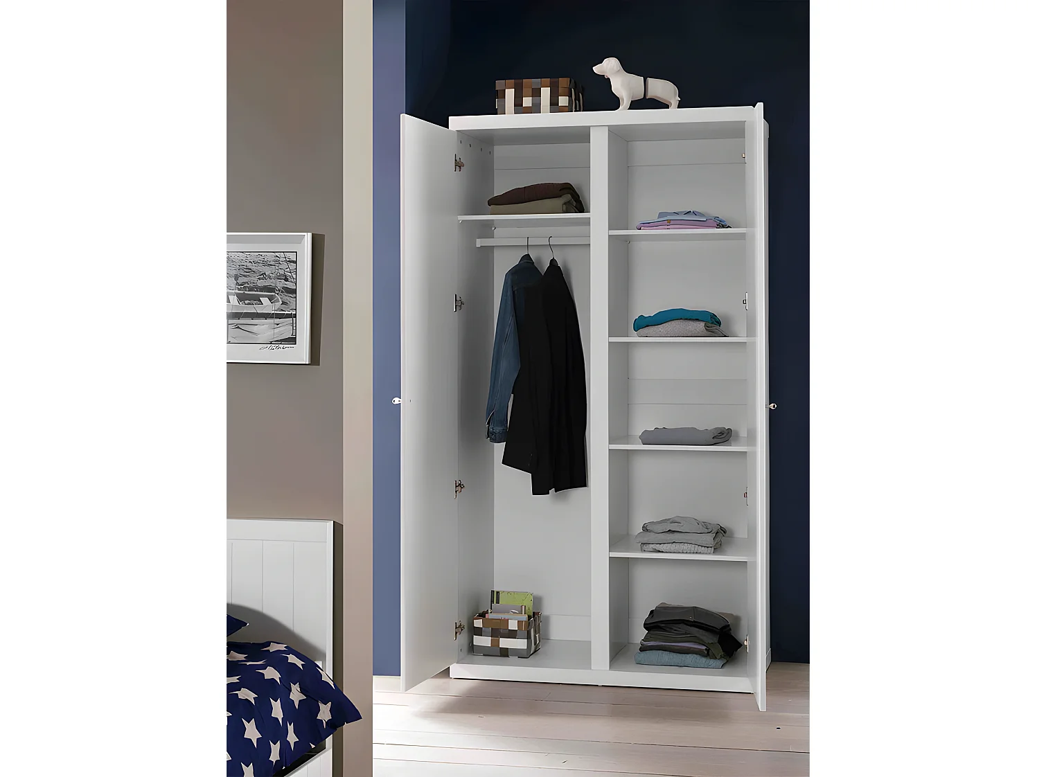 Armoire 2 Portes "Robin" 204cm Blanc