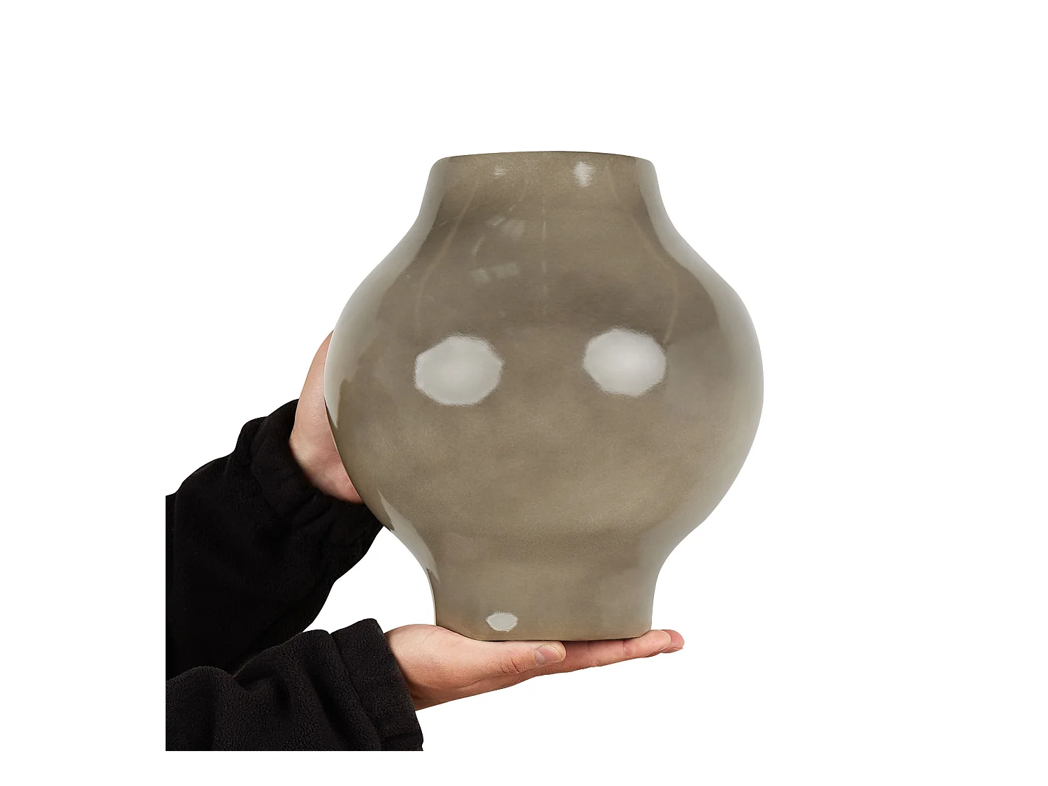 Blumenvase MAGAN Keramik 31 cm Taupe