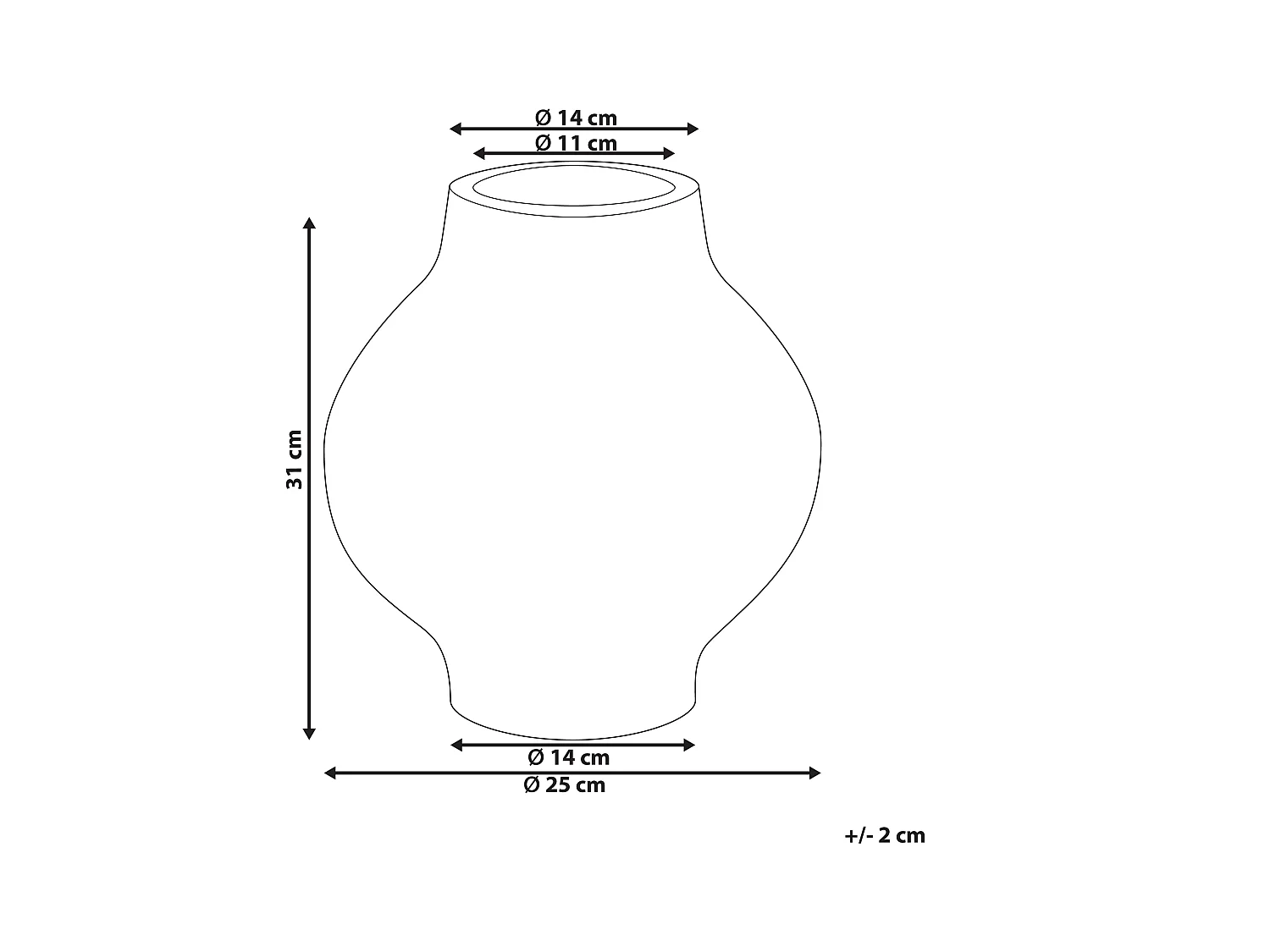 Vase à fleurs MAGAN Céramique 31 cm Taupe