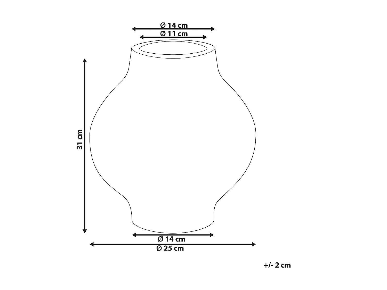 Blumenvase MAGAN Keramik 31 cm Taupe