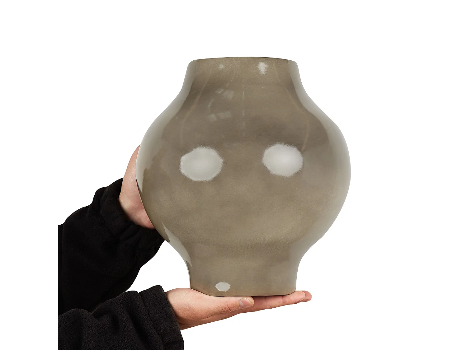 Blumenvase MAGAN Keramik 31 cm Taupe