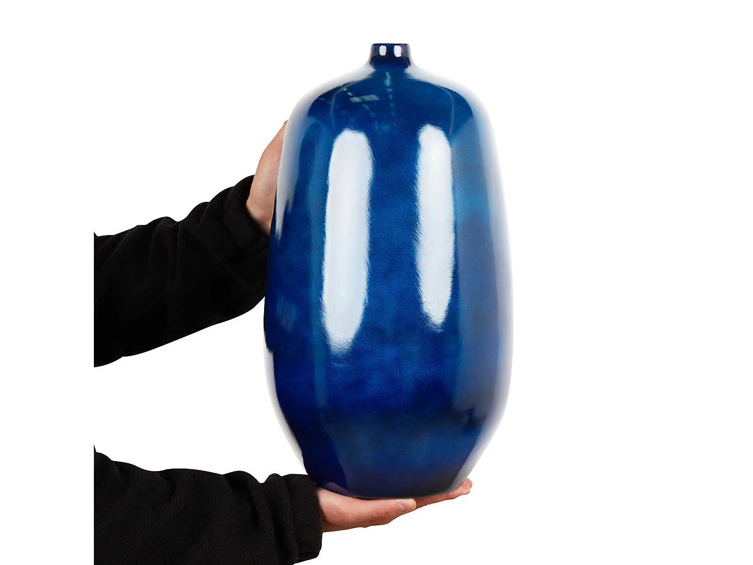 Jarrón para flores VITORIA Cerámica 45 cm Azul oscuro