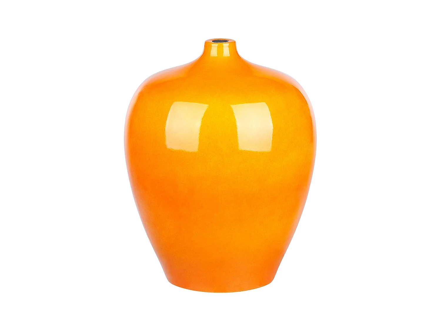 Runde Blumenvase Terrakotta handgefertigt orange 37 cm bauchig Modern Terrasa