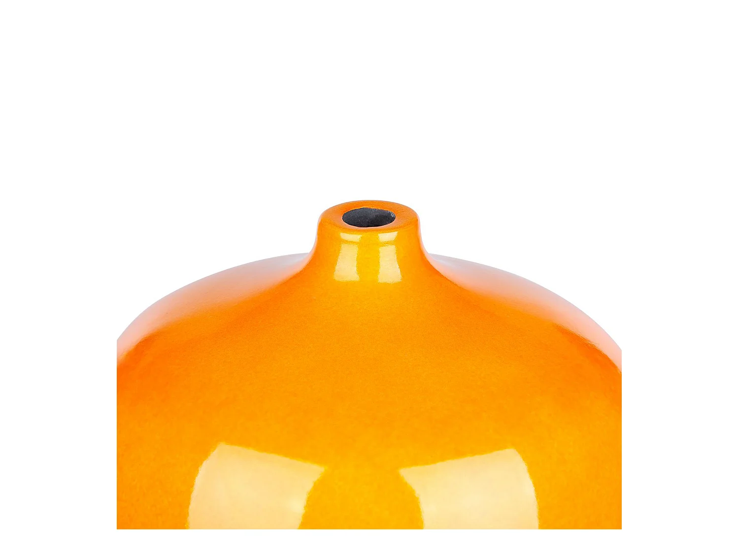 Runde Blumenvase Terrakotta handgefertigt orange 37 cm bauchig Modern Terrasa