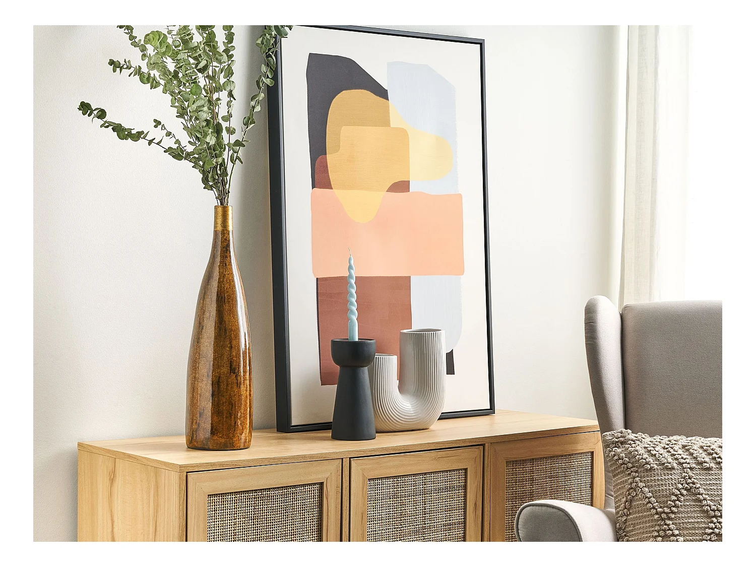 Jarro de flores BURGOS Cerâmica 52 cm Castanho