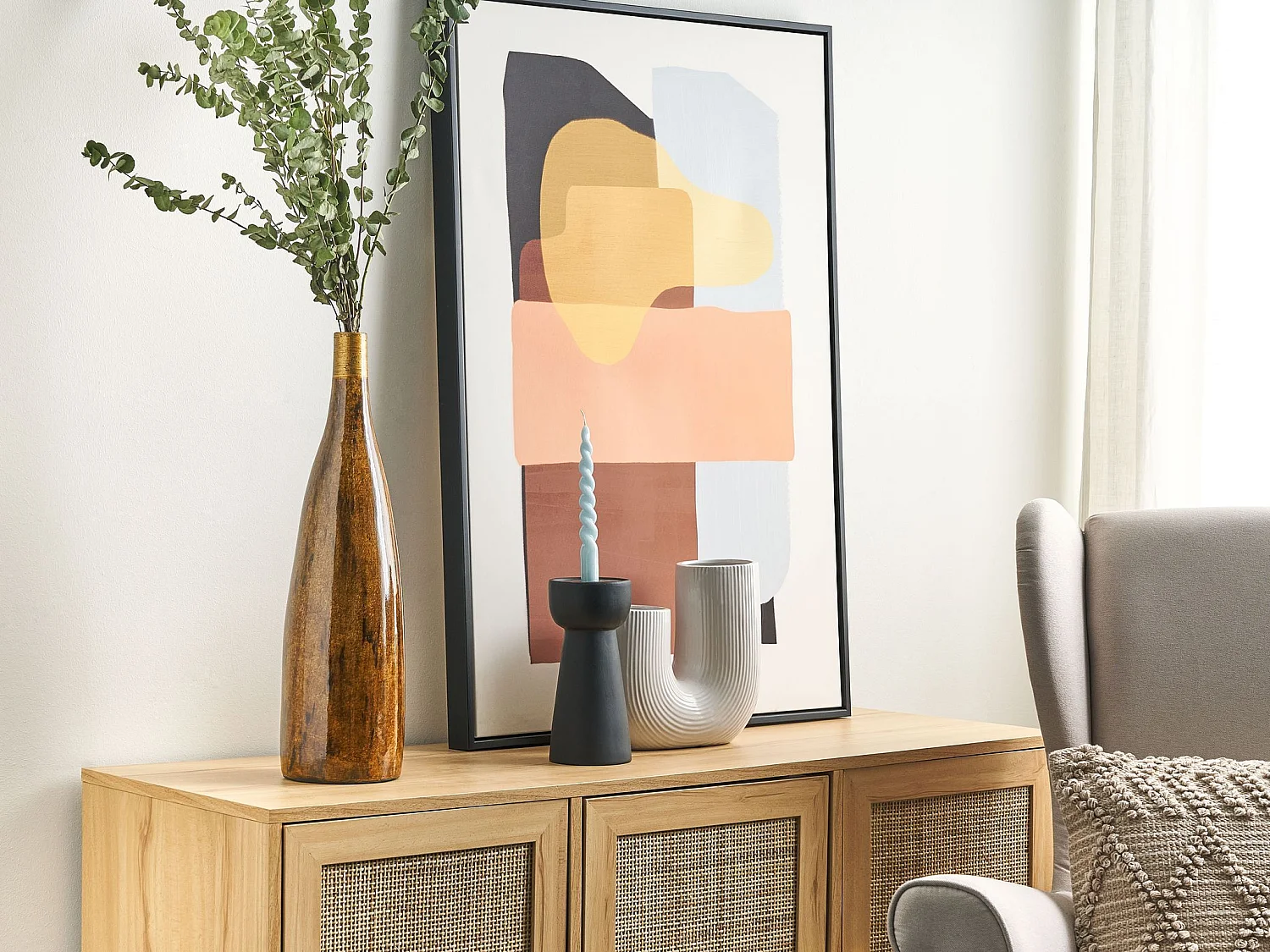 Vase à fleurs BURGOS Céramique 52 cm Marron