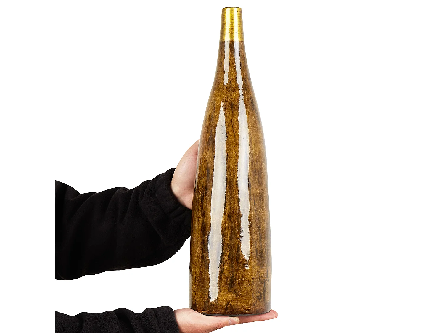 Vase à fleurs BURGOS Céramique 52 cm Marron