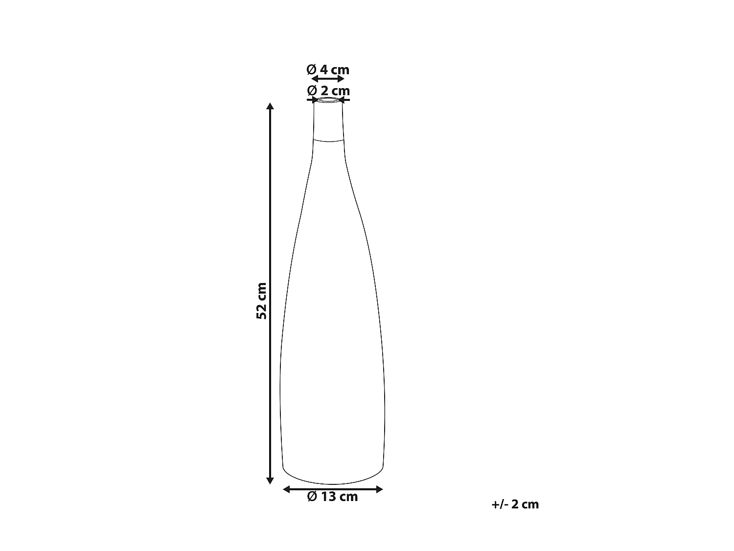 Hohe Blumenvase Terrakotta handgefertigt braun 52 cm Flaschenform Modern Burgos