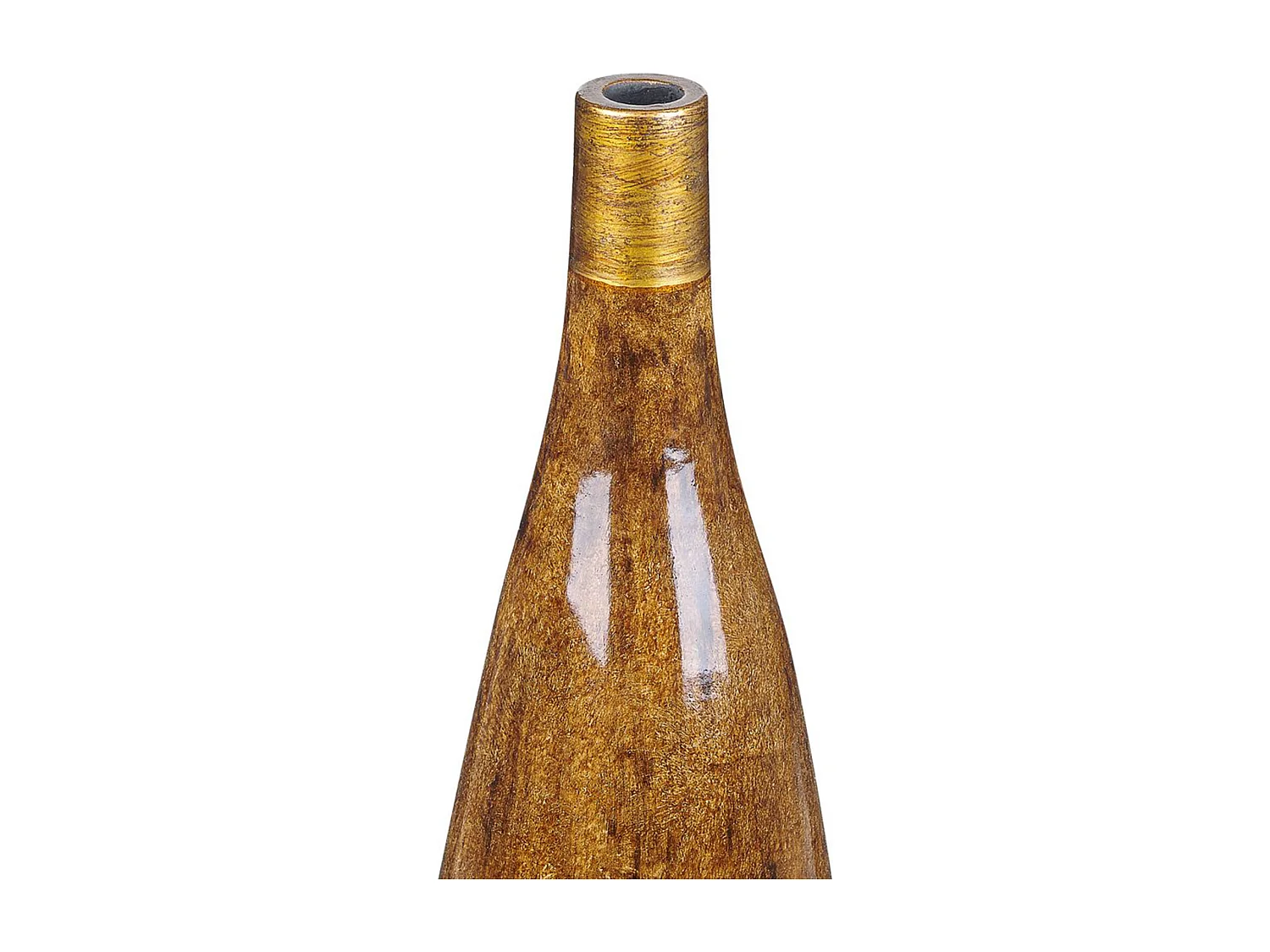 Hohe Blumenvase Terrakotta handgefertigt braun 52 cm Flaschenform Modern Burgos