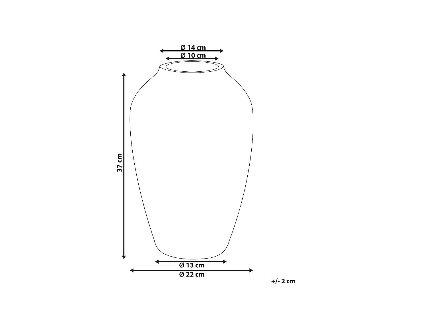 Vase à fleurs OCANA Céramique 37 cm Bleu foncé
