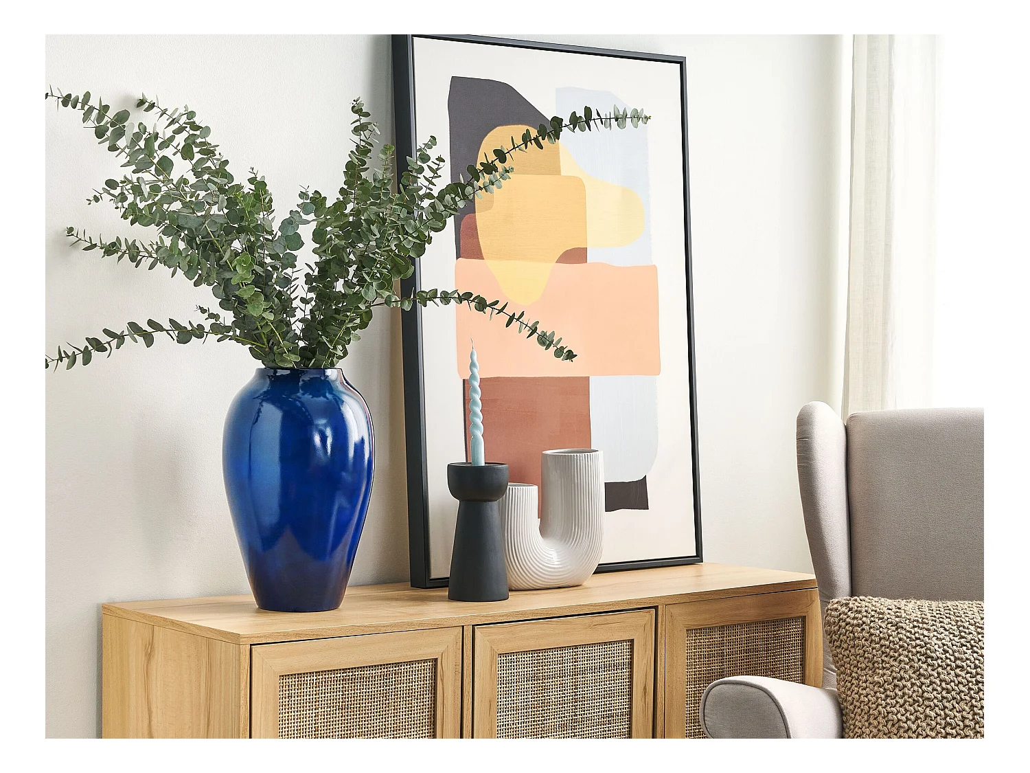 Bloemenvaas OCANA Keramiek 37 cm Donkerblauw