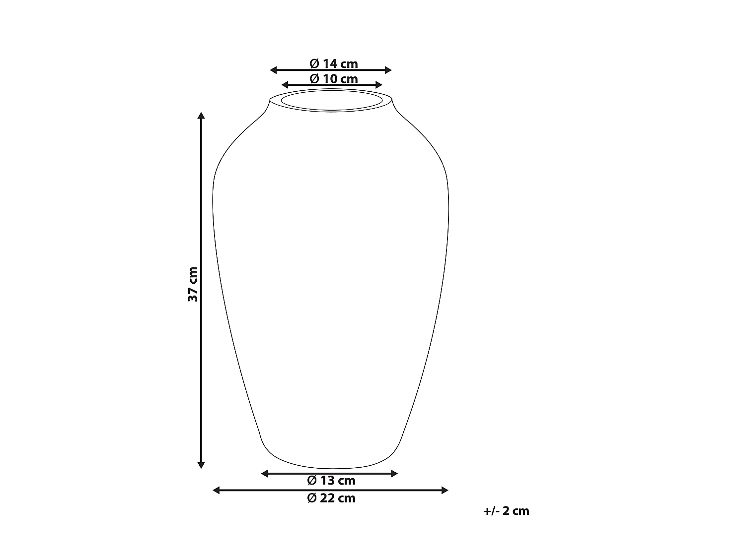 Bloemenvaas OCANA Keramiek 37 cm Donkerblauw