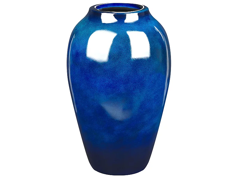 Vase à fleurs OCANA Céramique 37 cm Bleu foncé