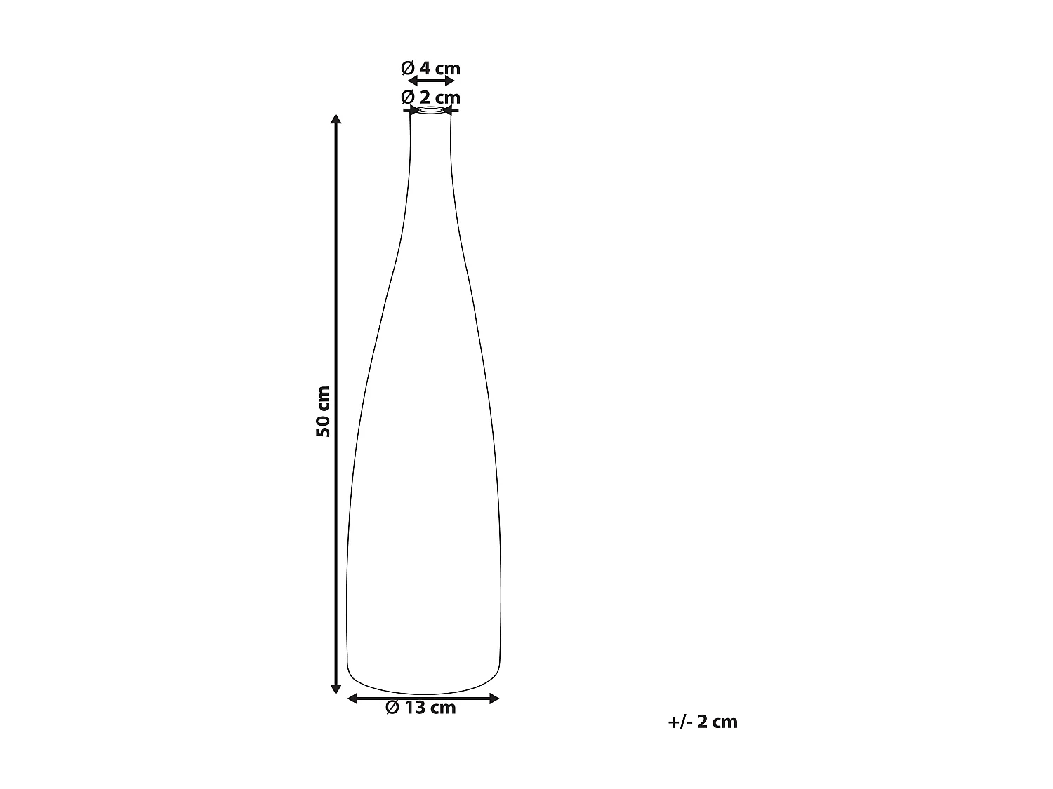 Jarrón para flores SABADELL Cerámica 50 cm Naranja