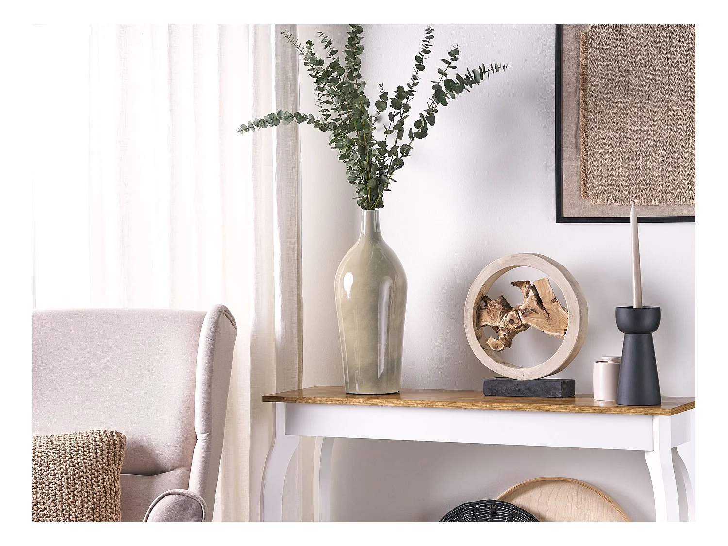 Bloemenvaas LEGANES Keramiek 47 cm Taupe