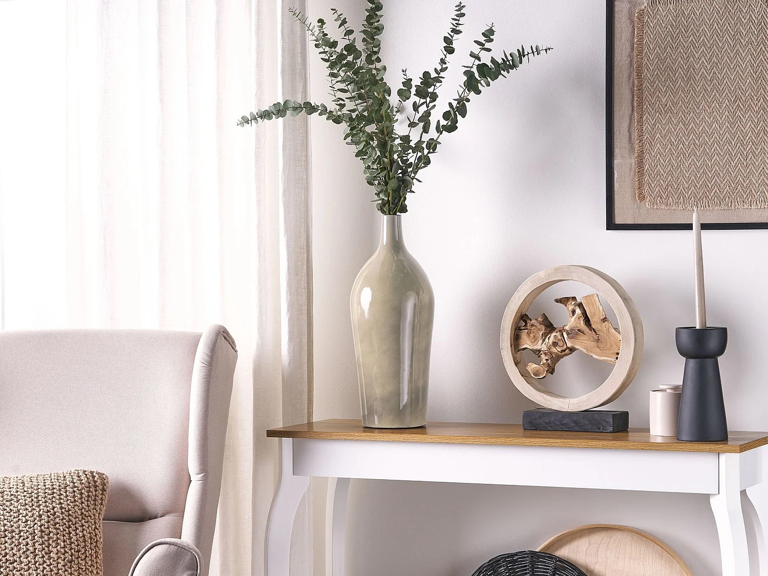 Bloemenvaas LEGANES Keramiek 47 cm Taupe