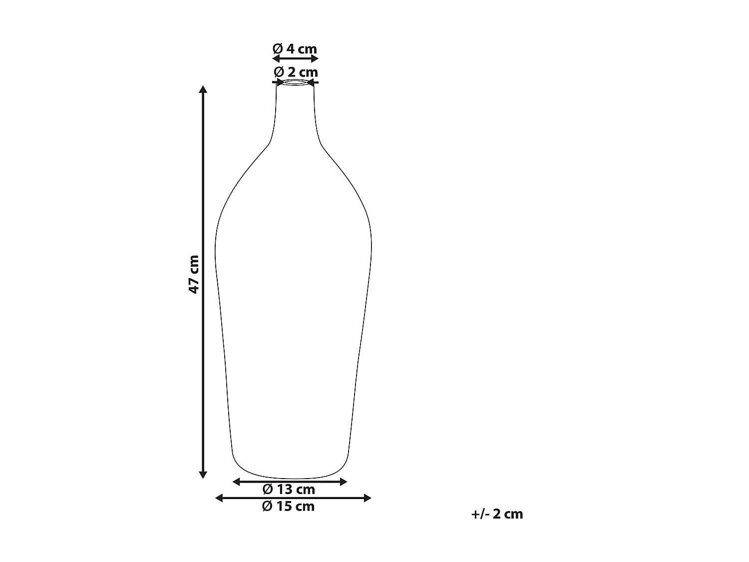 Vase à fleurs LEGANES Céramique 47 cm Taupe